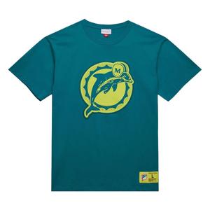Mitchell Ness Футболка Mitchell & Ness x NFL Aqua Miami Dolphins Neon Nights Premium, мужская, Lake Green