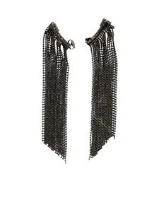 Серьги-каффы с бахромой Fabiana Filippi, черный