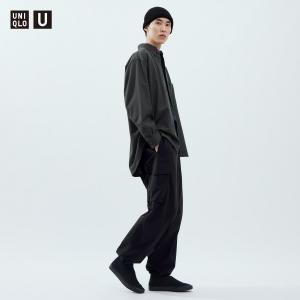 Брюки-карго с завязками на щиколотке UNIQLO, черный