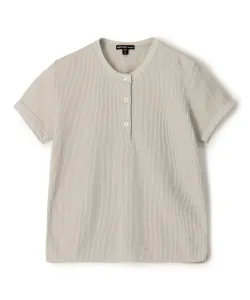 Пуловер с воротником-хенли из хлопка и льна с вафельной текстурой, модель WCLW3146