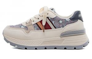 Женские бежево-голубые низкие скейтерские туфли RENBEN с амортизацией, износостойкие, увеличивающие рост, бело-голубые