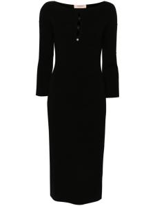 TWINSET трикотажное платье с вырезом, черный