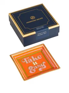 Квадратный поднос "Take It Easy" (11,5 см x 11,5 см) Jonathan Adler, оранжевый