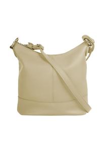 Сумка через плечо, натуральная кожа, производство Италия Cluty, бежевый