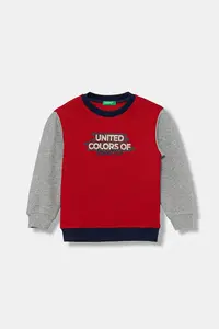 Детская хлопковая толстовка United Colors Of Benetton, красный