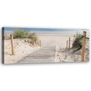 Картина арт-принт KUNSTLOFT Beach with Coastal Grasses 5, 90x30x4 см, бежевый