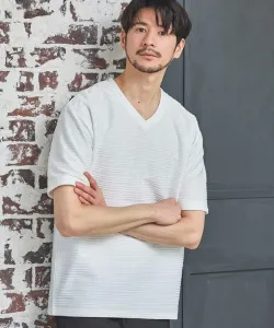 Жаккардовая футболка с V-образным вырезом и заправленными штанинами Union Station, цвет White