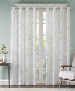 Прозрачная занавеска для окна Leilani с пальмовым листом Madison Park, белый