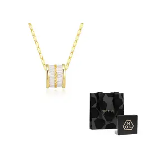 Микропейв блестящий циркон ожерелье Women's QIMEILA