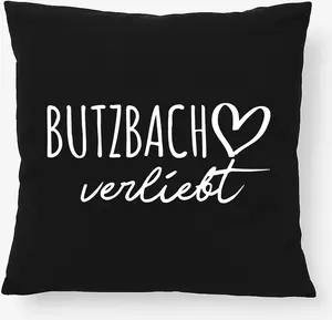 Подушка Huuraa Butzbach in Love Gift 40x40 см с наполнителем из черного хлопка Butzbach Decor Hellweg Druckerei