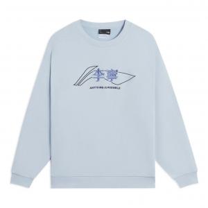 Спортивная толстовка Li-Ning Anything Is Possible Graphic Sweatshirt 'Light Blue' AWDSF97-5, синий