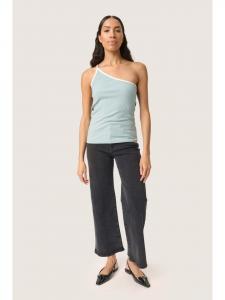 Soaked in Luxury Футболка-джерси SLSimone, приталенный крой, серебристо-голубая