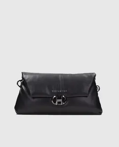 Женский клатч с поворотным замком и удлиняющим ремешком Hispanitas, черный