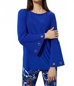 Топ с рукавами-кольцами в синем цвете Joseph Ribkoff