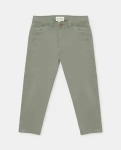 Детский твил-чинос со шлевками для ремня на талии цвета хаки Martín Aranda