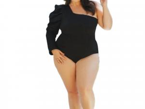 Боди на одно плечо, черное Adriana Contreras, черный