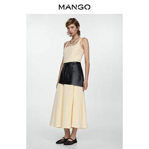 Женское платье Mango с открытой спиной, светло-желтый