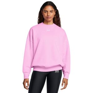 Женская флисовая толстовка Rival увеличенного размера с круглым вырезом Under Armour, Stellar Pink/White