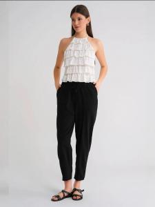 MixRay Брюки-багги в черном цвете