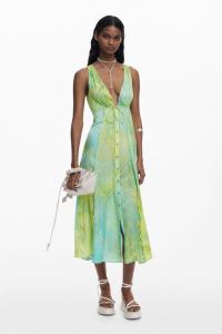 Женское длинное платье с пуговицами Desigual, Light green