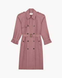 Тренч из сатина SAINT LAURENT, розовый