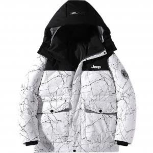 Пуховик Unisex с отстегивающимся капюшоном утепленный Others Jeep, белый