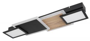 Светодиодный потолочный светильник Globo, 71,5x25x8 см, черный/опал