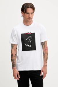 Хлопковая футболка Hugo, белый