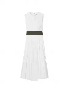 Платье из плиссированного поплина Tory Burch, белый