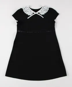 Платье с кружевным воротником и короткими рукавами (100-130 см) Comme Ca Ism, цвет Black