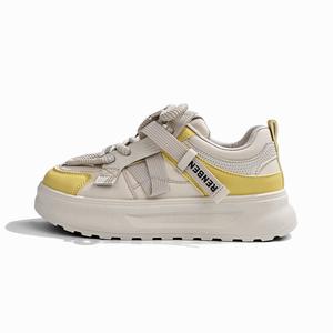 Нескользящие легкие низкие кроссовки для скейтбординга, увеличивающие рост, женские, желтые RENBEN, Yellow