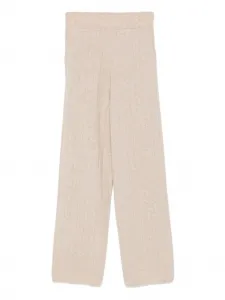 Брюки из кашемира в рубчик MAX MARA, нейтральный