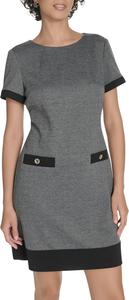 Женское платье-трапеция Tommy Hilfiger с короткими рукавами и отделкой из крепа, Black/Grey
