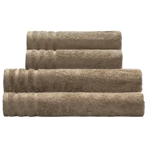 Набор полотенец Royal, 4 штуки (2 полотенца 50/100 см + 2 больших полотенца 70/140 см), набор из 4 шт. однотонные махровые, с каймой, мягкие, доступны в различных комплектах Kleine Wolke, Basalt