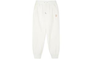 Вязаные спортивные штаны унисекс кремовые MLB