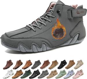 Мужские водонепроницаемые зимние снежные ботинки с ортопедической поддержкой: легкие противоскользящие походные ботинки с теплой дышащей подкладкой для комфорта при ходьбе в холодную погоду весь день Generic, серый