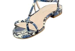 Женские сандалии Barber 2 Flat в цвете индиго под змею PELLE MODA