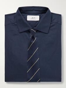 Рубашка из хлопкового твила с вырезом-воротником MR P., темно-синий