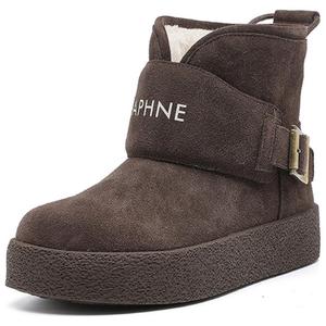Женские зимние ботинки DAPHNE замшевые с логотипом, кофейный