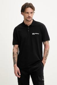 Хлопковая поло Karl Lagerfeld Jeans, черный