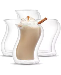 Стаканы для кофе с двойными стенками, набор из 4 шт. Joyjolt, clear