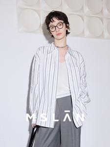 Рубашка полосатая MSlan с длинными рукавами, кремовый