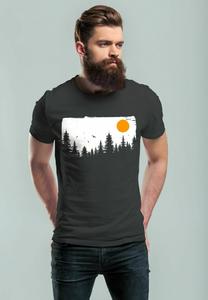 Принт на футболке Herren T-Shirt Wald Bäume Outdoor Adventure Abenteuer Natur-Liebhaber Fashion Streetstyle Neverless® Neverless, антрацит