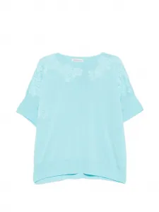 Топ из цветочного кружева ERMANNO FIRENZE, голубой