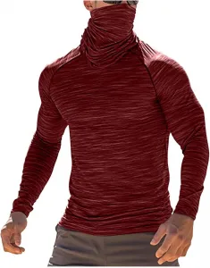 Мужская футболка с защитой от солнца UPF 50+ и маской, легкая, с длинным рукавом