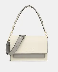 Средняя сумка через плечо с застежкой на клапан Tous, бежевый