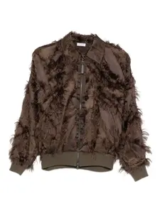 Куртка на молнии Brunello Cucinelli, коричневый