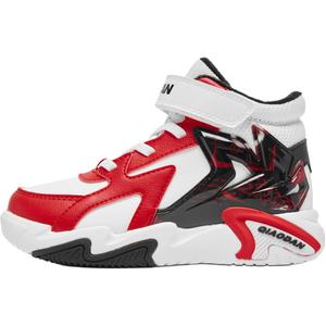 QIAODAN Детские хлопковые кроссовки с противоскользящей подошвой, износостойкие, красные, белые, для детей от 3 до 7 лет