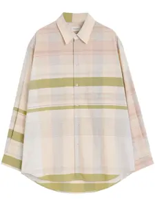 Клетчатая рубашка Lemaire, бежевый