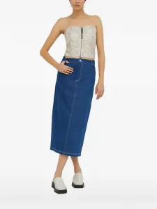 Топ на молнии с принтом под змеиную кожу Resume, бежевый